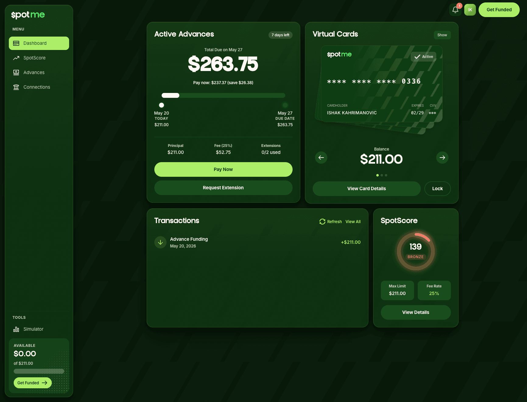 Spot 'em, Need cash for your next position? Get spotted up to $1,000